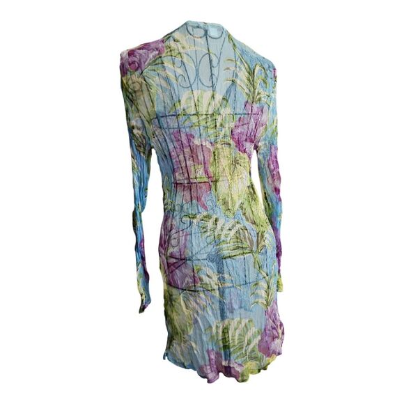 Queenspark Coverup 100% Silk Rhinestones Sz (12) US 8 Stretchy Quiet Luxury Sun - Picture 10 of 10